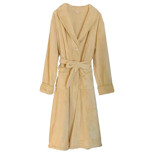 俏霓桐 纯色浴袍睡衣加厚加绒保暖长款性感家居服睡袍 男款