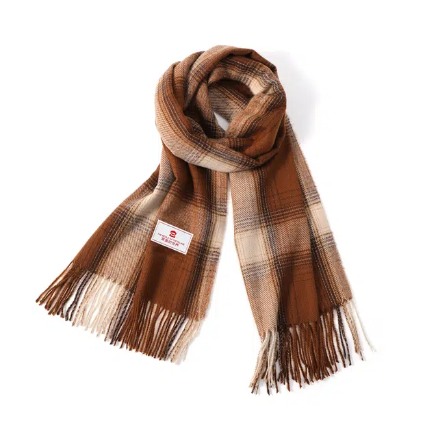 宫里的世界 英伦风格子流苏保暖 聚酯纤维 绒线围巾 男女同款情侣款
