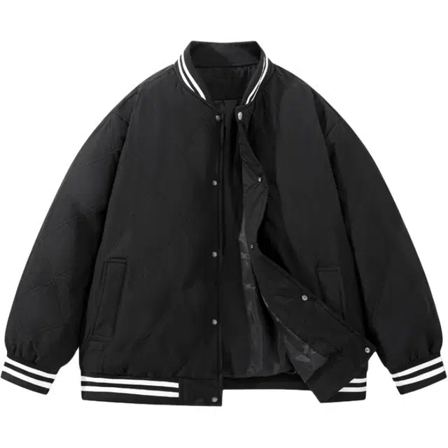 马员外 秋冬棒球服潮牌潮流时尚百搭帅气加绒加厚夹克 男女同款