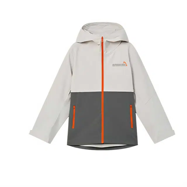 鸿星尔克儿童夹克 拼色连帽防风保暖 儿童款