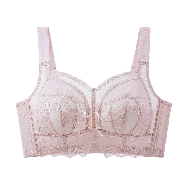 图兰朵 时尚蕾丝亲肤舒适透气兔耳杯高弹无痕美背吸湿排汗软支撑无钢圈文胸 女款
