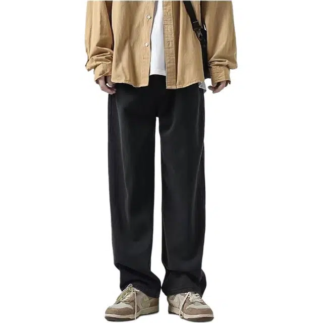 邦固依品 男士宽松阔腿裤渐变复古嘻哈港风潮牌小个子直筒裤春秋牛仔裤 男款