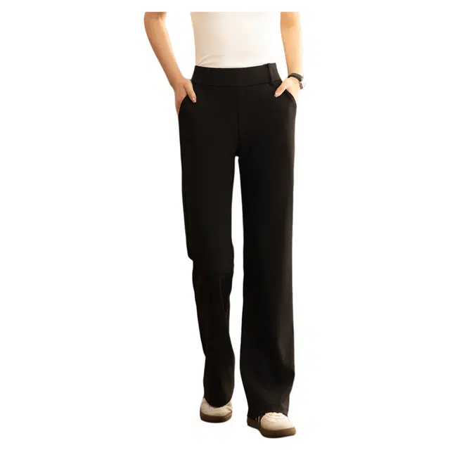 潞优野 百搭高腰显瘦微喇西装裤修身 休闲裤 女款