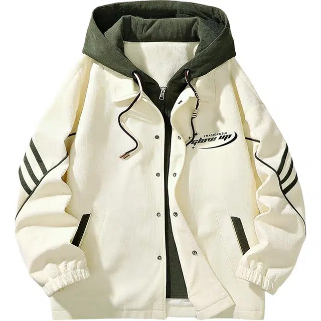 海尔斯 假两件上衣潮流百搭港风连帽夹克外套 男款