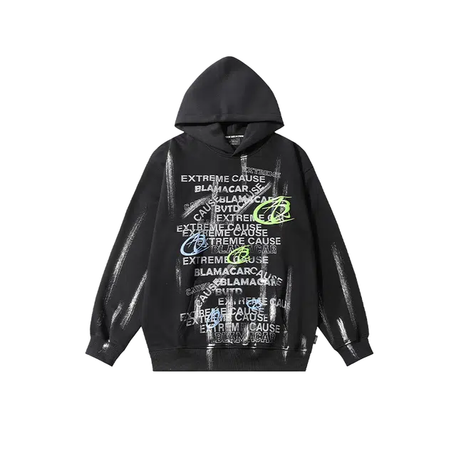 奇迹街区 复古美式连帽潮牌嘻哈宽松百搭卫衣 男女同款