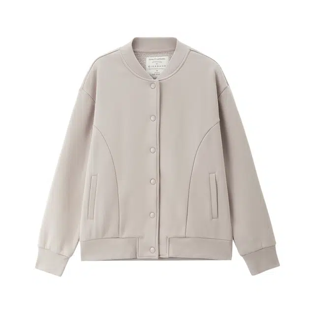佐丹奴 加绒棒球领破骨口袋针织夹克外套 女款