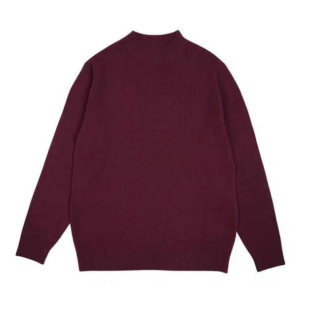 比利斯山羊 半精纺加厚款羊毛衫纯色半高领针织打底衫毛衣 男款