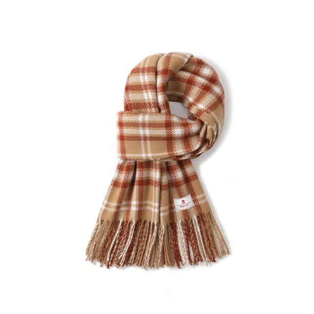 宫里的世界 韩系经典格纹 聚酯纤维 绒线围巾 男女同款情侣款