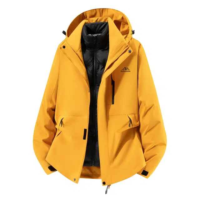 贵人鸟 山系户外纯色三合一石墨烯羽绒内胆连帽外套休闲日常运动爬山通勤百搭防水防风保暖冲锋夹克 男款