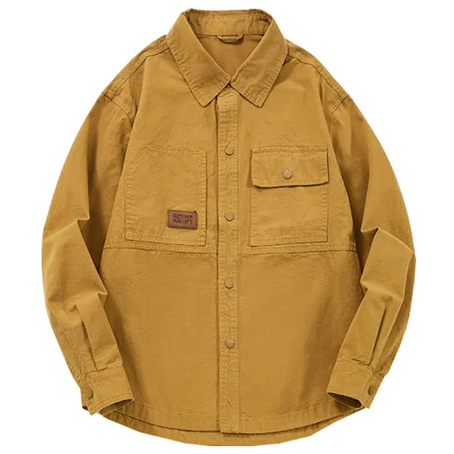 米素力 宽松大码休闲常规长袖衬衫 男款