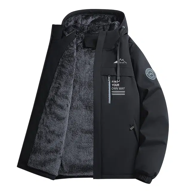 赛琪 内里加绒美式复古简约基础百搭加厚保暖连帽工装风外套防风防水户外运动露营徒步棉服 男女同款