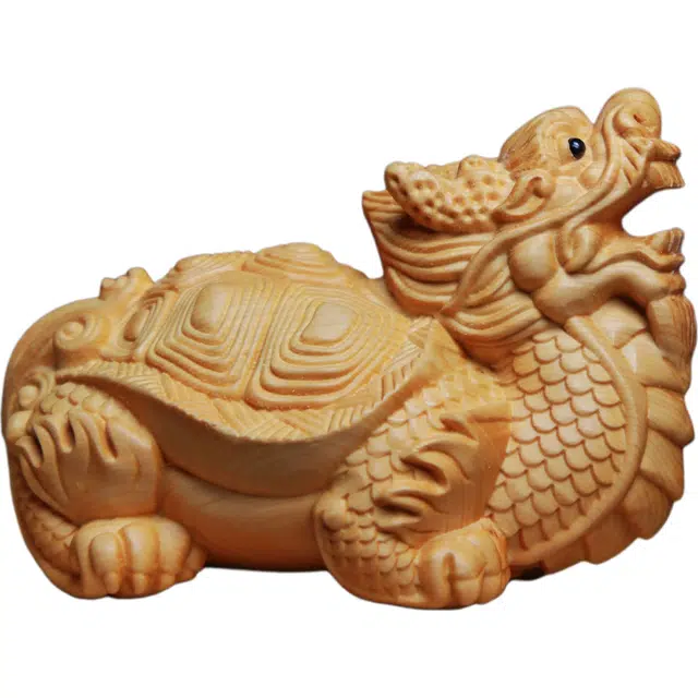 得笙陌 木雕八卦龙龟茶宠手把件 雕刻工艺家居实木龙龟办公室#好运 崖柏 木作摆件 男女同款情侣款