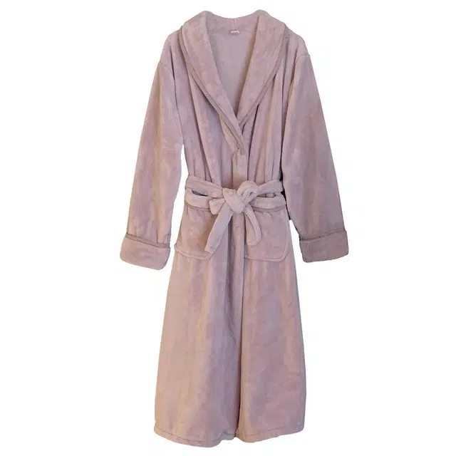 俏霓桐 纯色酒店温泉浴袍睡衣加厚加绒保暖长款性感家居服睡袍 男款