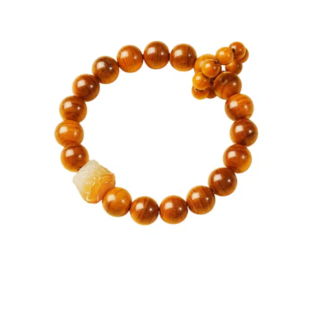 茂琼 招财进宝财源滚滚一帆风顺新中式国潮优雅气质高级文玩复古韵味冷门文玩醒狮文玩念珠#好运 崖柏 手串 男女同款情侣款