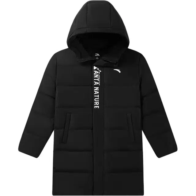 安踏儿童羽绒服 保暖中长梭织连帽鸭绒 儿童款