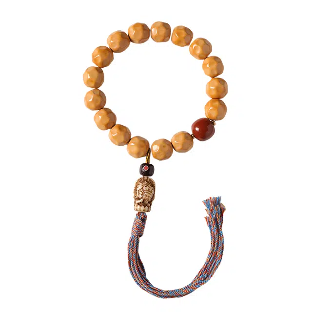 子婳 诸事顺利平安吉祥新中式复古藏式小众精致高级感无相扎基娘娘招财好运手持文玩盼望 猴头核桃 手串 男女同款情侣款