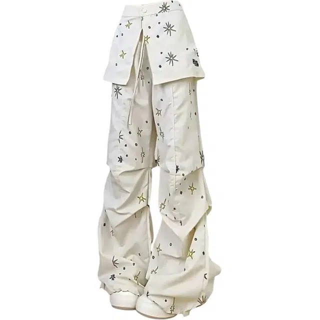 Fusheng Summer Loose Star Detachable Pants