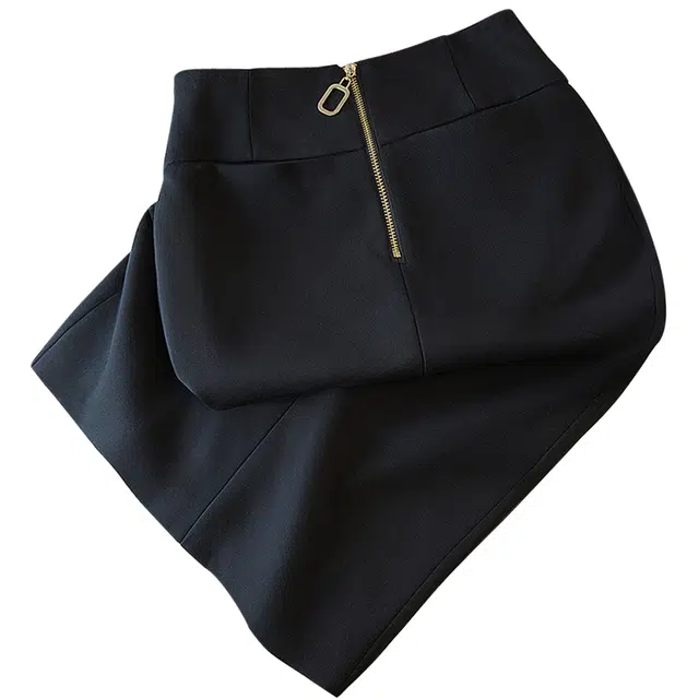 丝柏舍 撞色拉链开叉通勤气质高腰简约直筒优雅休闲长裙 女款