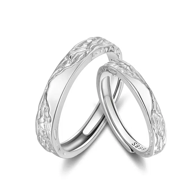 歌澜 甜蚀冰川对戒 精致闪耀 小众轻奢 可调节 礼盒 足银 戒指 男女同款情侣款