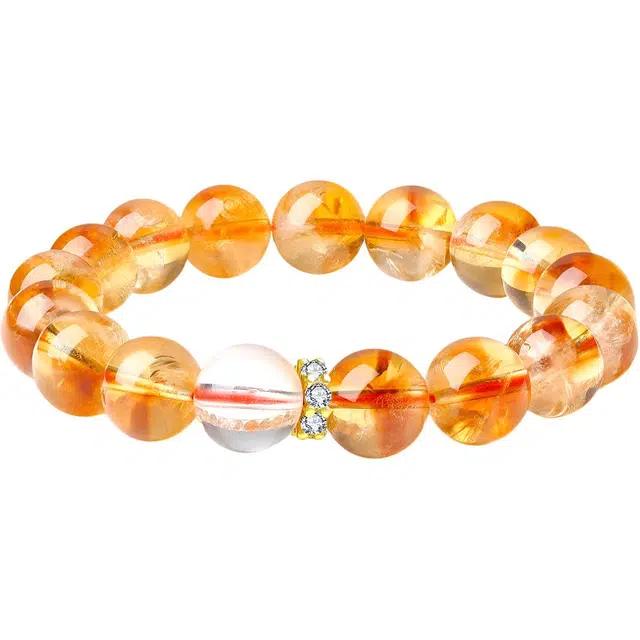 老庙 杠上开花 时来运转新中式串珠 国风小众高级感招财纳福百搭显大气#好运天然 黄水晶 手串 女款