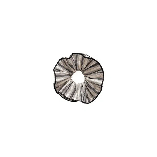 水中玉 韩系格纹双层大肠发圈高级感丸子头头花发绳气质头饰 布艺 头绳 女款