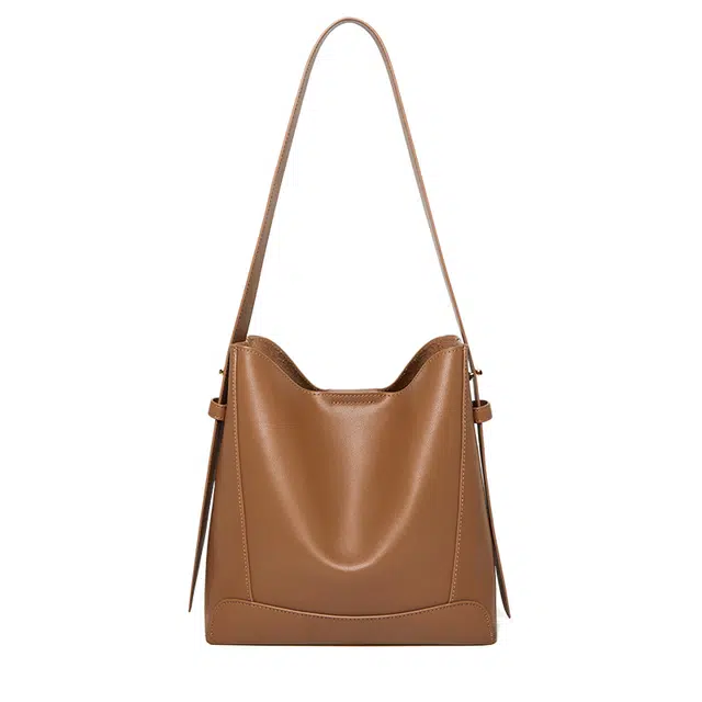 纳兰杜 时尚高级感通勤潮流百搭休闲高颜值实用品牌小众水桶包斜挎包 牛皮 单肩包 常规 女款 多色