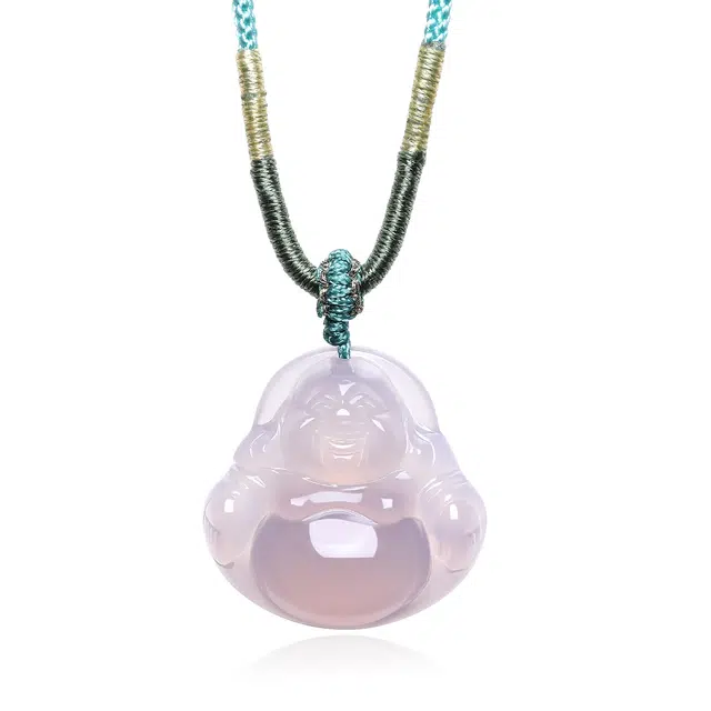 【九紫离火】 翠雅金楼 新中式紫葡萄佛公 国潮胭紫弥勒佛平安喜乐大肚添福诸事顺利气质百搭编绳锁骨链#好运 玉髓 项链 男女同款情侣款