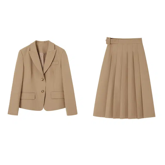 潞优野  高级感简约通勤女秋冬优雅气质西装半身裙两件套轻奢高端  职业裙装套装  女款