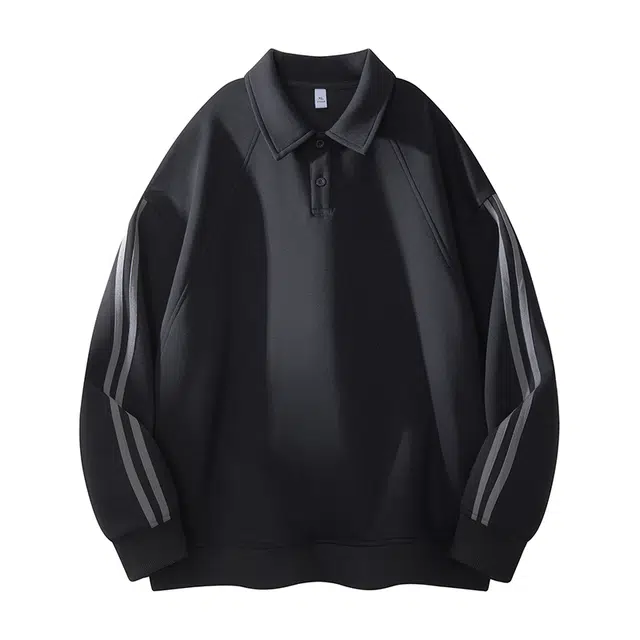 海尔斯 休闲简约百搭长袖翻领宽松卫衣 男款