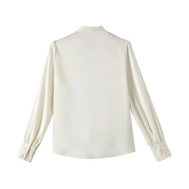 晚白 面料挺括饱满肩部收褶垂坠顺滑亲肤细腻衬衫 女款