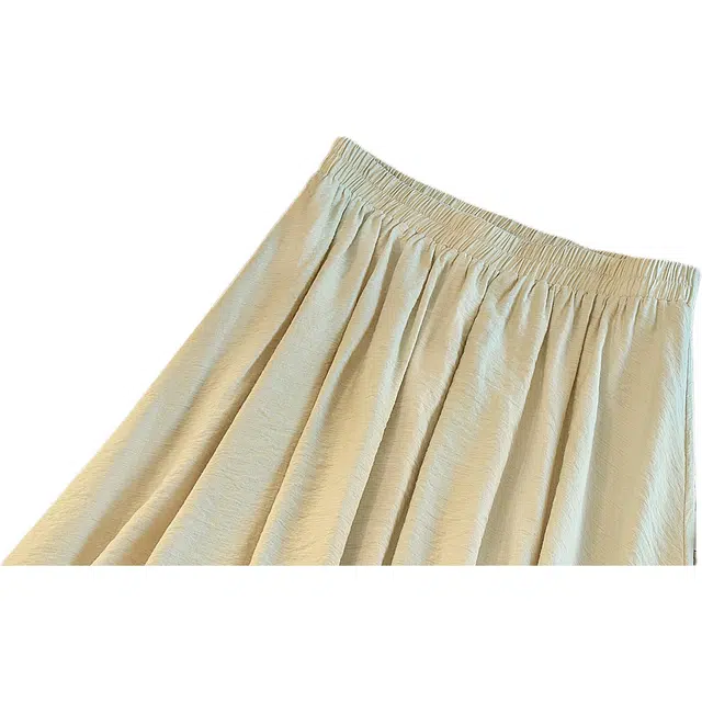 丝柏舍 圆领无袖上衣搭松紧高腰中长款半身裙纯色宽松两件套裙装套装 女款