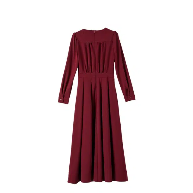 晚白 舒适简约潮流长袖连衣裙 女款