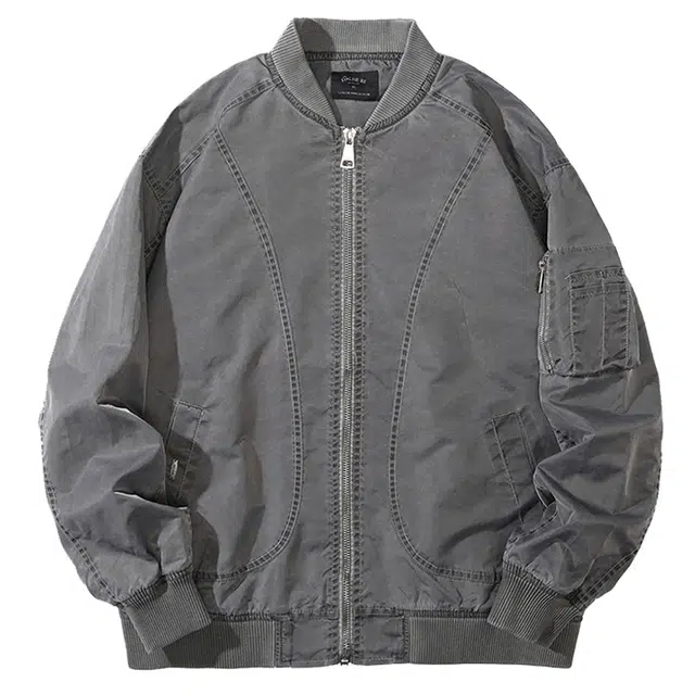 米素力  轻熟潮牌痞帅纯色落肩袖宽松型美式棒球服 男女同款