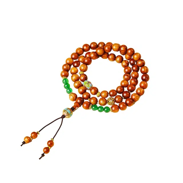 茂琼 八方来财万事顺遂好运连连中式国潮古风文玩转运珠高端冷门木质文玩佛珠手链复古时尚简约典雅文玩念珠 崖柏 手串 男女同款情侣款