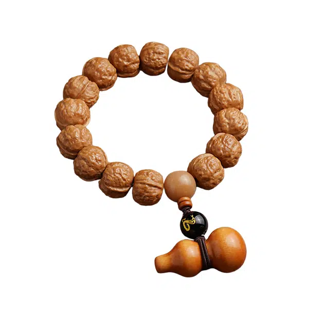 茂琼 国潮新中式国风文玩佛珠文玩金蟾盘玩配饰葫芦吊坠本命年生肖守护时尚通用复古盘玩念珠#好运 猴头核桃 手串 男款