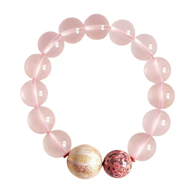 迈奇的礼物 招财旺财转运新中式国潮白月光清新甜美小众高级气质优雅百搭高颜值爆款#好运天然 粉水晶 手串 男女同款情侣款