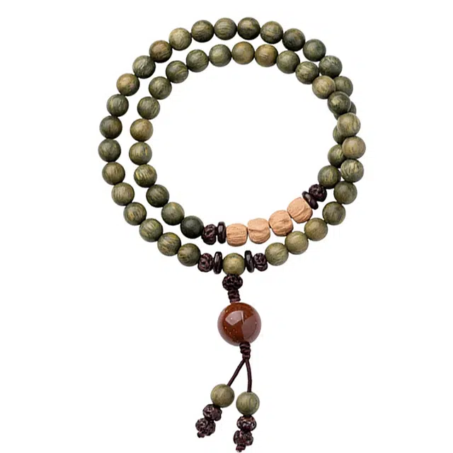 琛宬 八方来财 诸事顺利 国潮复古新中式招财纳福多圈叠戴文玩盘玩佛珠时尚简约#好运 绿檀 手串 男女同款情侣款