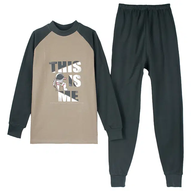 兰缪 青少年纯棉新疆棉秋衣秋裤舒适亲肤校服居家内搭打底棉毛衫长袖长裤袖口时尚设计耐磨保暖套装 男女同款