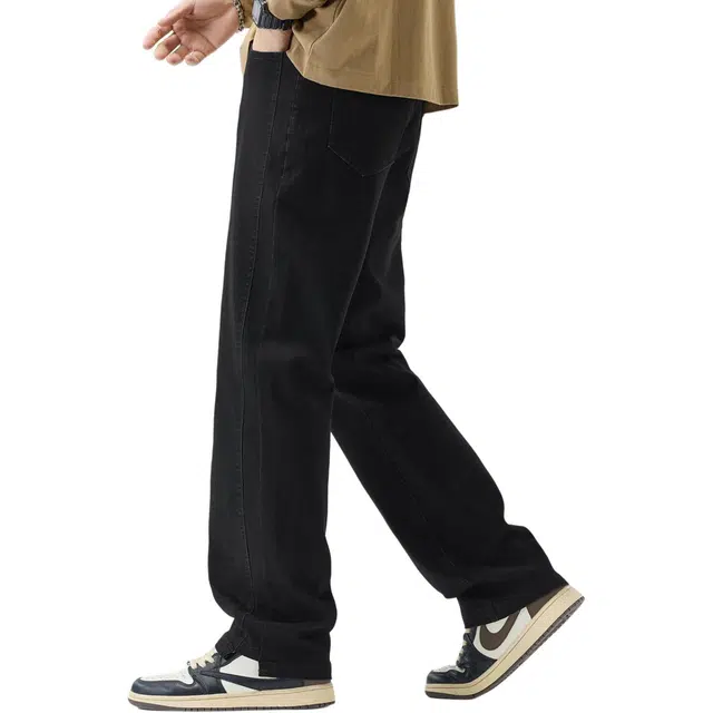 海尔斯 裤脚长裤休闲百搭潮流微喇宽松直筒牛仔裤 男款