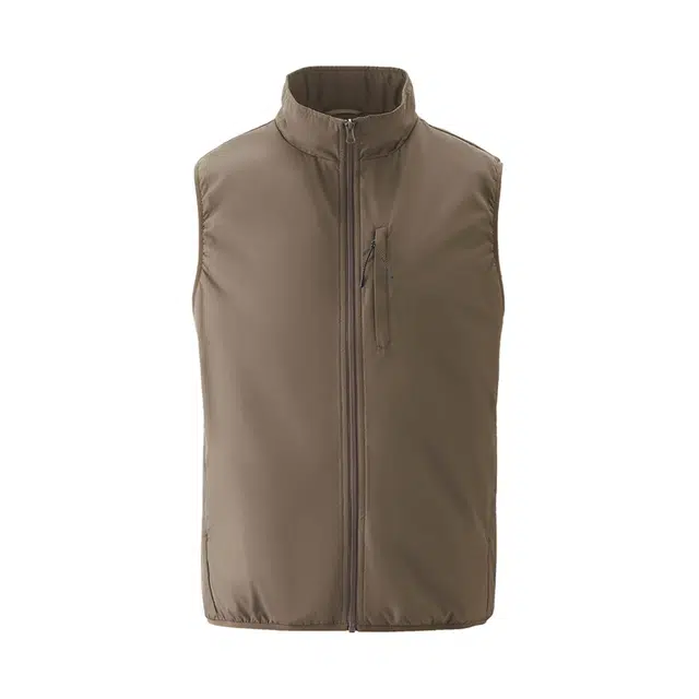 佐丹奴 加绒立领多口袋梭织外套马甲 男款