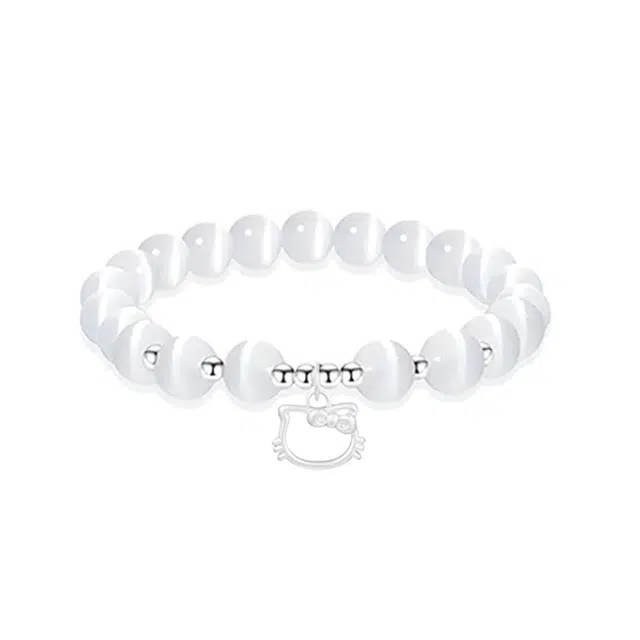 【999足银镂空猫咪】 岁月静好 萌趣卡通软萌小猫经典时尚白月光招财纳福招桃花轻奢小众设计感简约百搭日常通勤#好运 琉璃 手串 女款