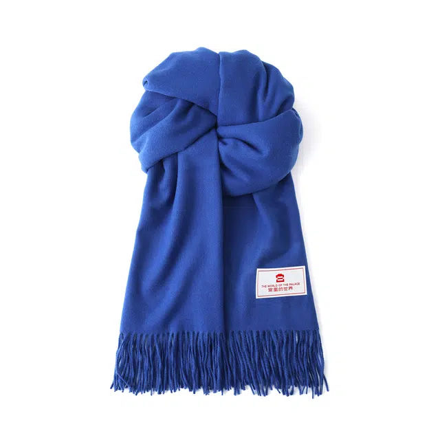 宫里的世界 日系简约纯色流苏绒线围 聚酯纤维 围巾 男女同款情侣款