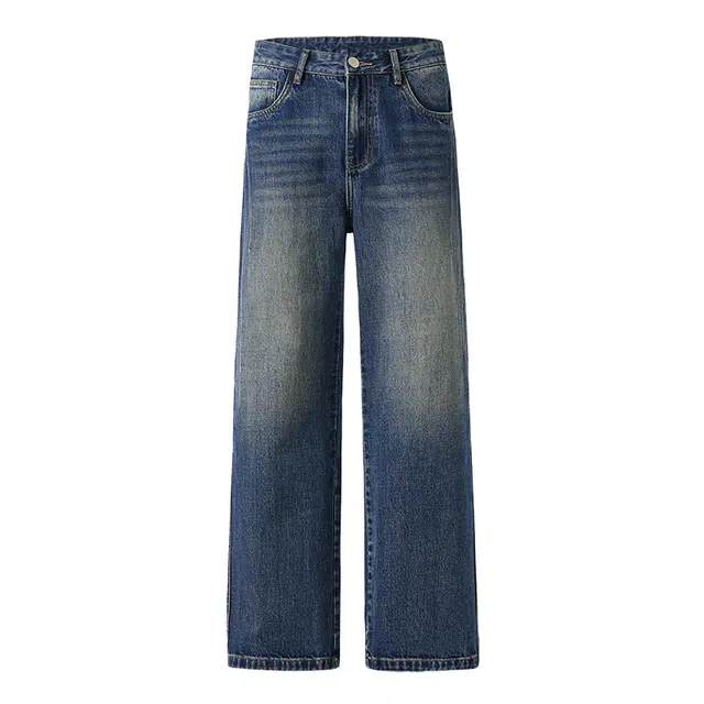 米素力 秋季时尚高级感直筒休闲中腰牛仔裤 男女同款