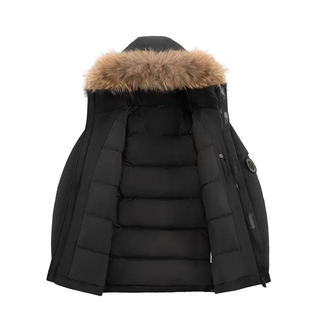 鸭鸭 新国标高蓬松鸭绒防水防风抗寒保暖加厚户外宽松休闲时尚百搭学生党运动肩章飞行员连帽派克工装冬季羽绒服 男女同款