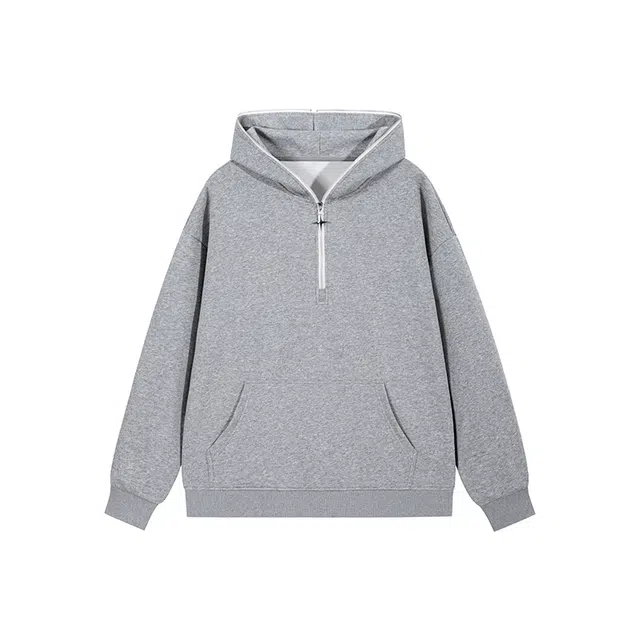 马员外 时尚都市宽松长袖纯色休闲户外运动连帽卫衣 男女同款