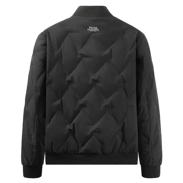 与狼共舞 聚热石墨烯绗缝加绒高充绒时尚棒球领通勤百搭轻暖舒适羽绒服 男款