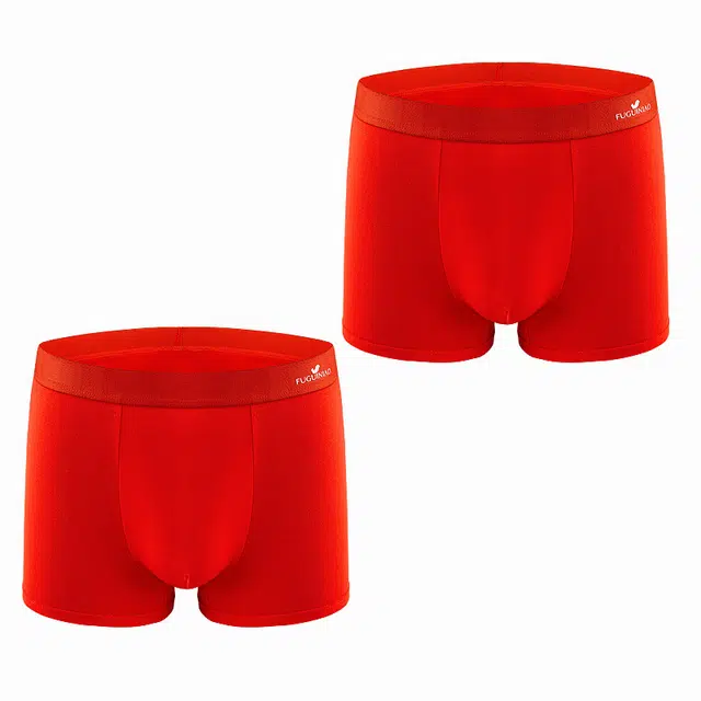 富贵鸟 舒适内裤 中腰 男款 两条装 喜庆