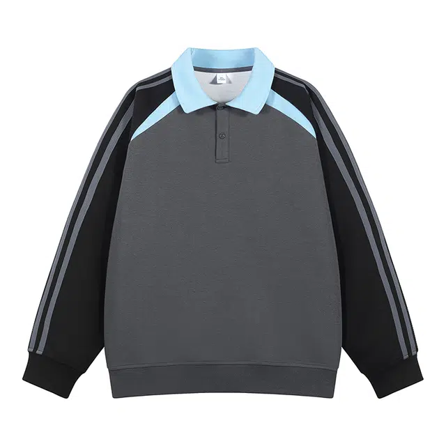 海尔斯 复古休闲拼色宽松拼接百搭时尚简约卫衣 男款