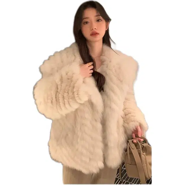 邓大喵 小香风狐狸毛外套女加绒加厚毛毛羊羔绒冬季女装小个子皮草 女款