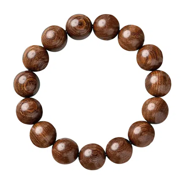 琛宬 【纳八方财气聚天下福缘】男高颜值素圈单圈木质盘玩新中式复古民族风时来运转文玩佛珠念珠#好运 金丝檀木 木作手串 男款